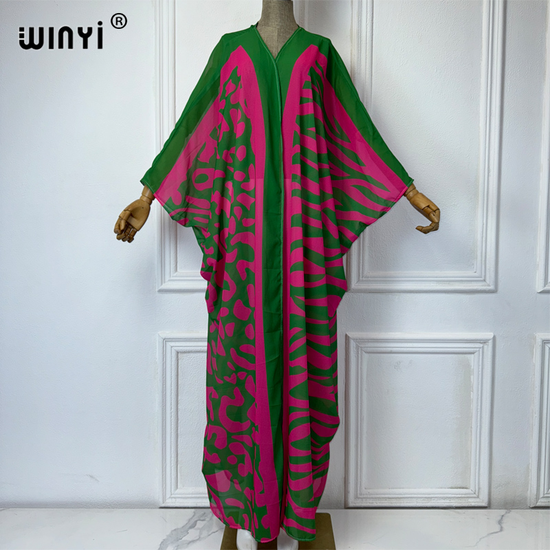Cover Up Kaftan - WINYI Gaun Kimono Motif Bohemia Afrika