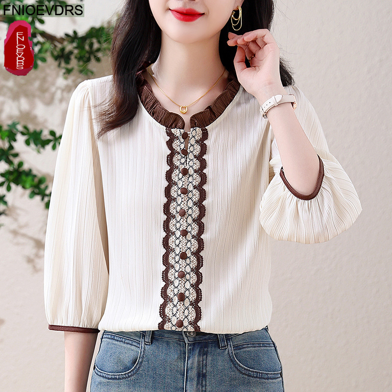 Blus Atasan Kerah Tegak Retro  - Romper Floral Print ulasan dan harga