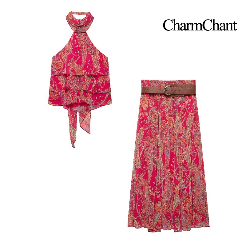 CHARMCHANT Set 2 Potong Atasan - Romper Floral Print ulasan dan harga