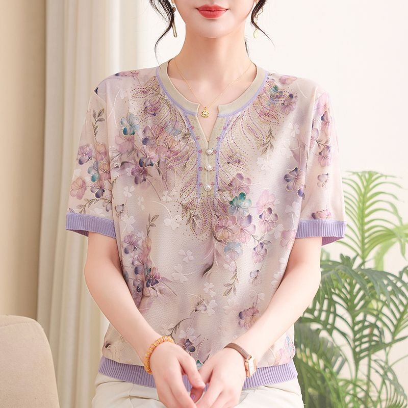 Atasan Rajut Sutra Es Wanita E - Romper Floral Print ulasan dan harga